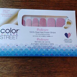 New COLOR STREET Real Nail Polish Strips PEDICURE Call Your Blush